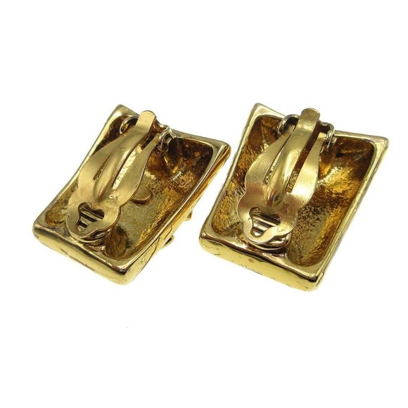 CHANEL CC Logos Earrings Gold-plated Clip-On 97P Accessories 63559 - Picture 2 of 6